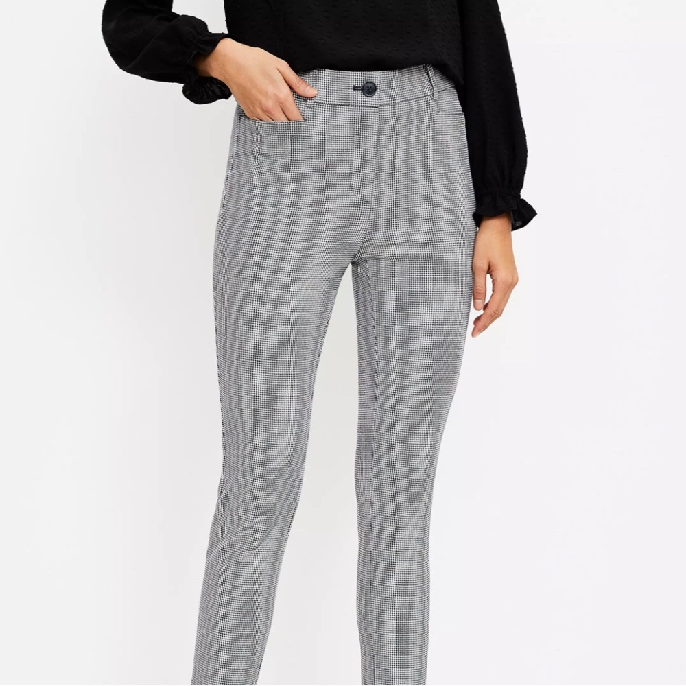 ☕️ LOFT Women's Gray Houndstooth Pants, 8P